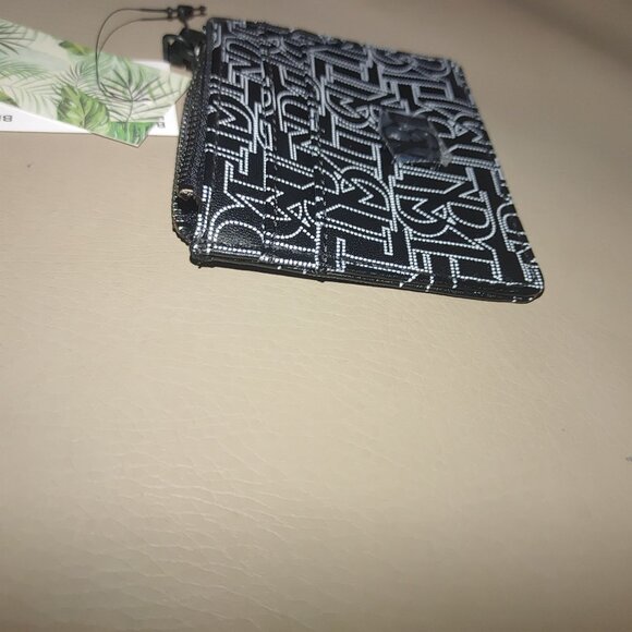 Badgley Mischka Black White Logo Monogram Mini Credit Card Holder Coin Wallet - Picture 6 of 8